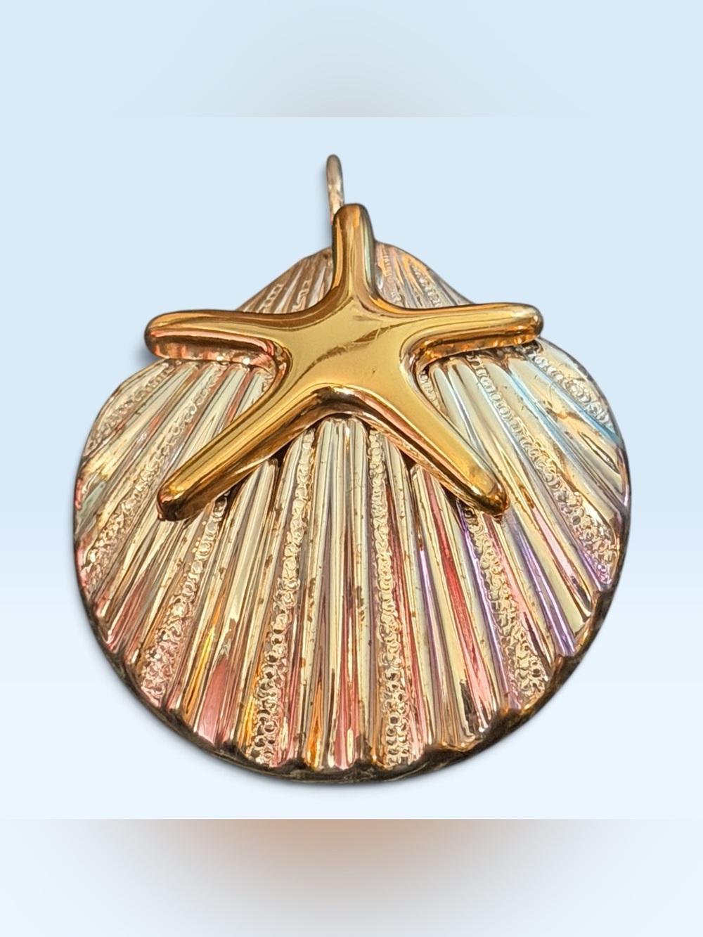Gold Starfish Shell Brooch & pendant - Women's Coastal Jewelry